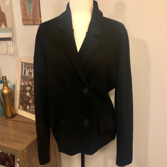 Ann Taylor Sweaters - <Ann Taylor> Button Front Collared Black Sweater